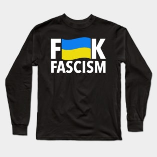 F Fascism - Censored with Ukrainian Flag Long Sleeve T-Shirt